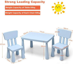 Gainoom 3 Pcs Kids Table And Chair Set Toddler Activity Center Children Writing Desk - thumbnail 6
