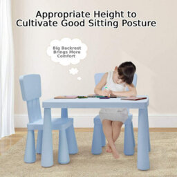 Gainoom 3 Pcs Kids Table And Chair Set Toddler Activity Center Children Writing Desk - thumbnail 4