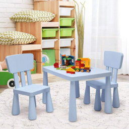 Gainoom 3 Pcs Kids Table And Chair Set Toddler Activity Center Children Writing Desk - thumbnail 2