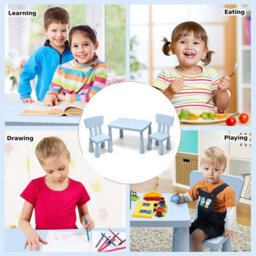 Gainoom 3 Pcs Kids Table And Chair Set Toddler Activity Center Children Writing Desk - thumbnail 7