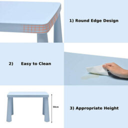 Gainoom 3 Pcs Kids Table And Chair Set Toddler Activity Center Children Writing Desk - thumbnail 3