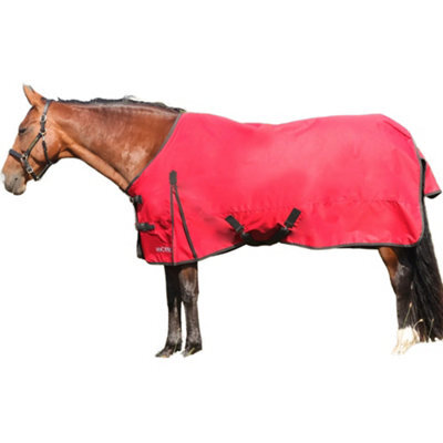 "Hyconic 50G Standard-Neck 50G Horse Turnout Rug Red/charcoal (5 3"")" - image 1