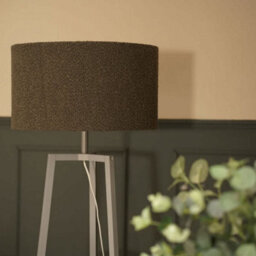 Valuelights Hiru Grey 3 Tier Shelf Floor Lamp With Charcoal Boucle Shade And Bulb - thumbnail 3