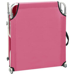 Walplus Folding Sun Lounger With Canopy Steel Magento Pink - thumbnail 6