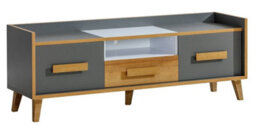Arte Sleek Werso W7 Tv Cabinet: Anthracite & Oak, H572mm W1600mm D420mm - thumbnail 1