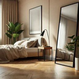 Jōbū Jobu Home - Takara, Full Length Leaner Black Metal Rectangle Mirror - 180Cm X 60Cm - thumbnail 1