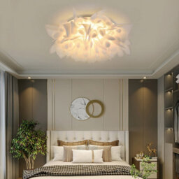 Darphe 53Cm Dia X 25Cm H White Dandelion Remote Control Dimmable Led Ceiling Light For Living Room - thumbnail 4