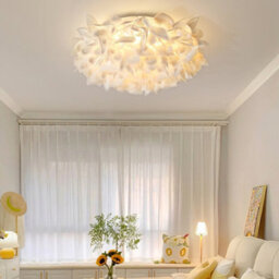Darphe 53Cm Dia X 25Cm H White Dandelion Remote Control Dimmable Led Ceiling Light For Living Room - thumbnail 6