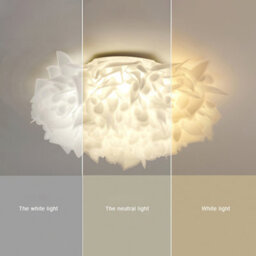 Darphe 53Cm Dia X 25Cm H White Dandelion Remote Control Dimmable Led Ceiling Light For Living Room - thumbnail 3