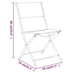 Vidaxl Folding Outdoor Chairs 2 Pcs Black Steel And Textilene - thumbnail 9