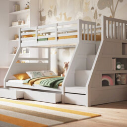 Flair Lunar Triple Bunk Bed - White - thumbnail 1