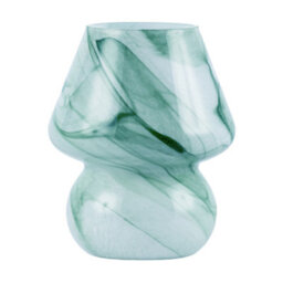 Happy Homewares Modern Mini Mushroom Glass Table Lamp With Blue Teal Effect Pattern - thumbnail 8