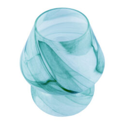 Happy Homewares Modern Mini Mushroom Glass Table Lamp With Blue Teal Effect Pattern - thumbnail 4