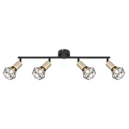 Luminosa Lighting Luminosa Xara I Ceiling Spotlight Bar Black Gold 4X E14 - thumbnail 3