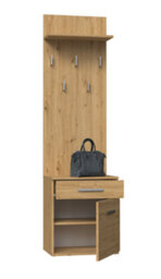 Duo Shoe Cabinet And Coat Rack Artisan Oak - thumbnail 1