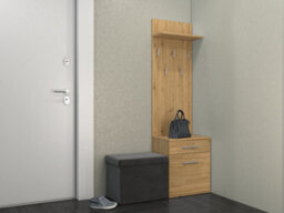 Duo Shoe Cabinet And Coat Rack Artisan Oak - thumbnail 3
