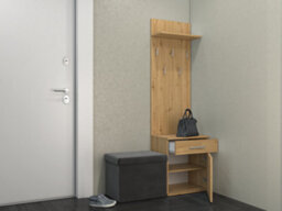 Duo Shoe Cabinet And Coat Rack Artisan Oak - thumbnail 4