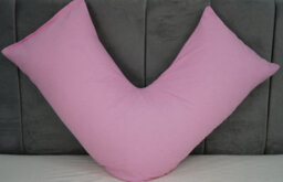 ARLinens V Shaped Pillow With Free V Pillowcase Orthopedic Hollowfiber Filled Head Neck Support V Cushion With Case - thumbnail 2