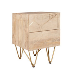 Worcester Light Gold 2 Drawer Side Table - thumbnail 2