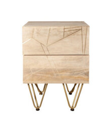 Worcester Light Gold 2 Drawer Side Table - thumbnail 3