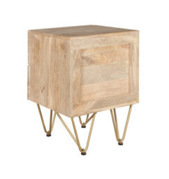 Worcester Light Gold 2 Drawer Side Table - thumbnail 5