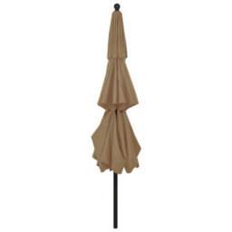 Berkfield 3-Tier Parasol With Aluminium Pole Taupe 3.5 M - thumbnail 4
