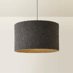 Valuelights Reni Charcoal Boucle Drum Ceiling Lamp Shade (D)25Cm - thumbnail 6