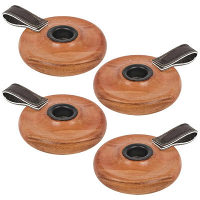 Urbn-Living Urbnliving Wooden Candle Holder With Handle Rustic Natural Light Wood Candlestick Décor Set Of 4 - image 1