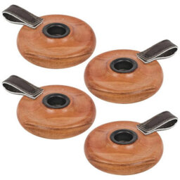 Urbn-Living Urbnliving Wooden Candle Holder With Handle Rustic Natural Light Wood Candlestick Décor Set Of 4 - thumbnail 1