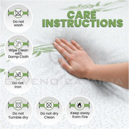 "Gc Gaveno Cavailia Luxury Bamboo 1"" Mattress Topper Super King Bed, 2 Cm Extra Soft Anti Allergy Thick Mattress Topper, White" - thumbnail 6