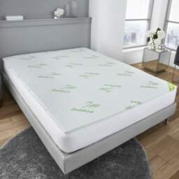 "Gc Gaveno Cavailia Luxury Bamboo 1"" Mattress Topper Super King Bed, 2 Cm Extra Soft Anti Allergy Thick Mattress Topper, White"