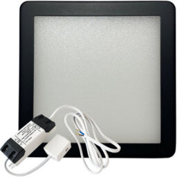 Matt Black Ultra-Slim Square Led Under Cabinet Lighting Kit With Driver - Natural White Glow