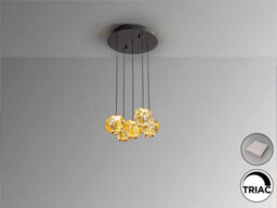 Luminosa Lighting Luminosa Zaria 5 Light Cluster Pendant Ceiling Light Black, Bronze, Amber Led 3000K Dimmable - Uk Stock - thumbnail 4