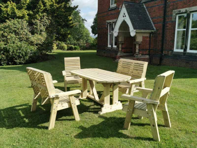 Churnet Valley Garden Furniture Ltd Ergo 6 Seater Dining Table - L179.5 X W90 X H78 Cm - Minimal Assembly Required - image 1