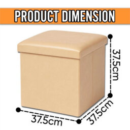 Mustard Foldable Ottoman Storage Box Multi Functional - thumbnail 2