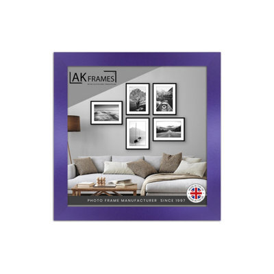 "AK Frames Sleek 7X7"" Purple Thin Modern Picture Frame - Slim And Design For Posters, Prints And Photos - Elegant Wall Frame Decor" - image 1
