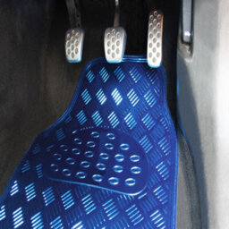 Jvl Titan Car Mat Set Metallic 4-Piece Set With Rubber Backing, Blue - thumbnail 6
