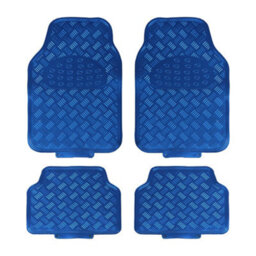 Jvl Titan Car Mat Set Metallic 4-Piece Set With Rubber Backing, Blue - thumbnail 2