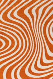 The Rugs Joli Orange And White Striped Rug Soft Dense Pile Easy To Clean And Pet Friendly For Living Rooms And Bedrooms - thumbnail 2