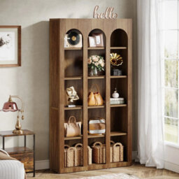 5-Tier Arched Bookshelf, 70.87'' Tall Modern Bookcase Freestanding Shelving Unit - thumbnail 6