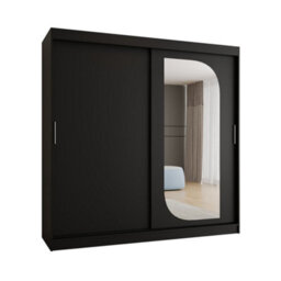 Arte Sophisticated Ebony Black Lucy Sliding Door Wardrobe 2000mm X 2000mm X 620mm - A Bold Statement In Storage - thumbnail 1