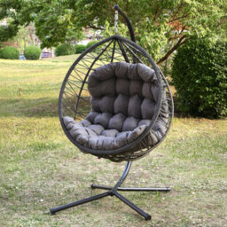 Lynton Garden Hanging Egg Chair - Dark Grey - thumbnail 2