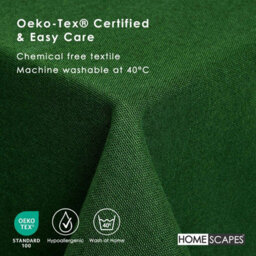 Homescapes Cotton Tablecloth Plain Rectangular Fabric Dining Table Cloth Dark Green, 178 X 305 Cm With Hem Stitch, Hypoallergenic - thumbnail 6