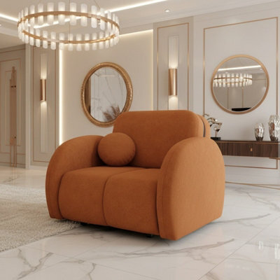 Armchair Convertible To Single Bed With Storage Viva Comfy I Orange - image 1