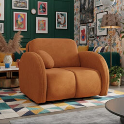 Armchair Convertible To Single Bed With Storage Viva Comfy I Orange - thumbnail 2