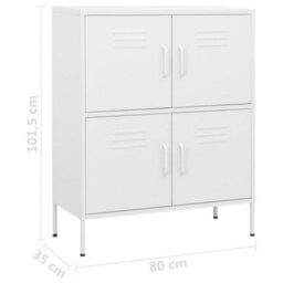 Vidaxl Storage Cabinet White 80X35X101.5 Cm Steel - thumbnail 9