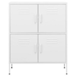 Vidaxl Storage Cabinet White 80X35X101.5 Cm Steel - thumbnail 3