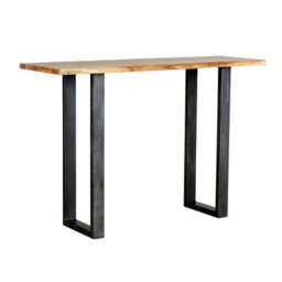 Home Source Live Edge Console Table Solid 26mm Acacia Top Black Metal Legs - thumbnail 7