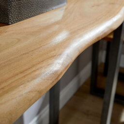 Home Source Live Edge Console Table Solid 26mm Acacia Top Black Metal Legs - thumbnail 5
