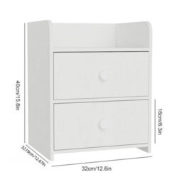 2 Drawer Wooden Bedroom Bedside Cabinet Furniture Storage Nightstand Side Table - thumbnail 2